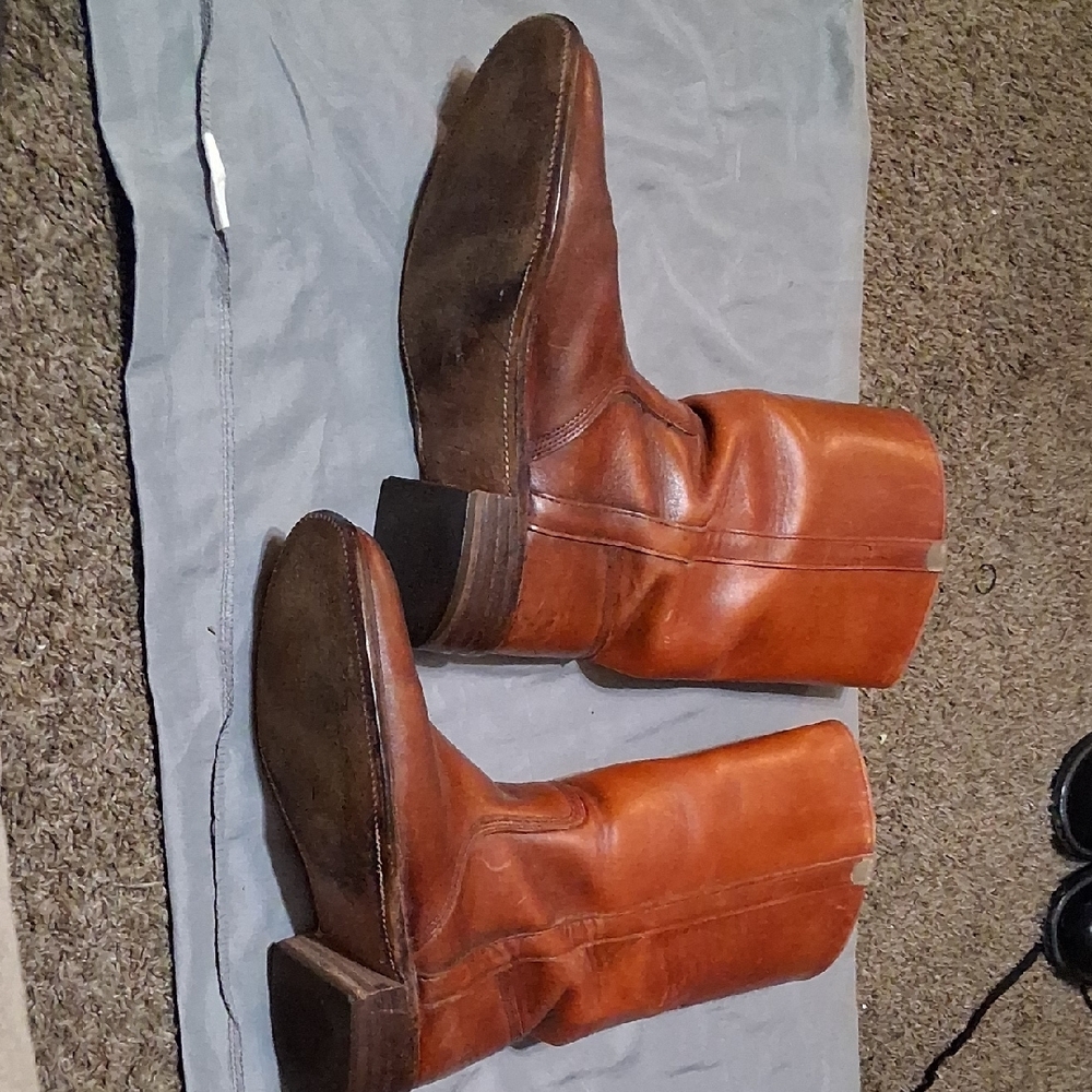 Frye Brown Cowboy Western Boots Classic Leather